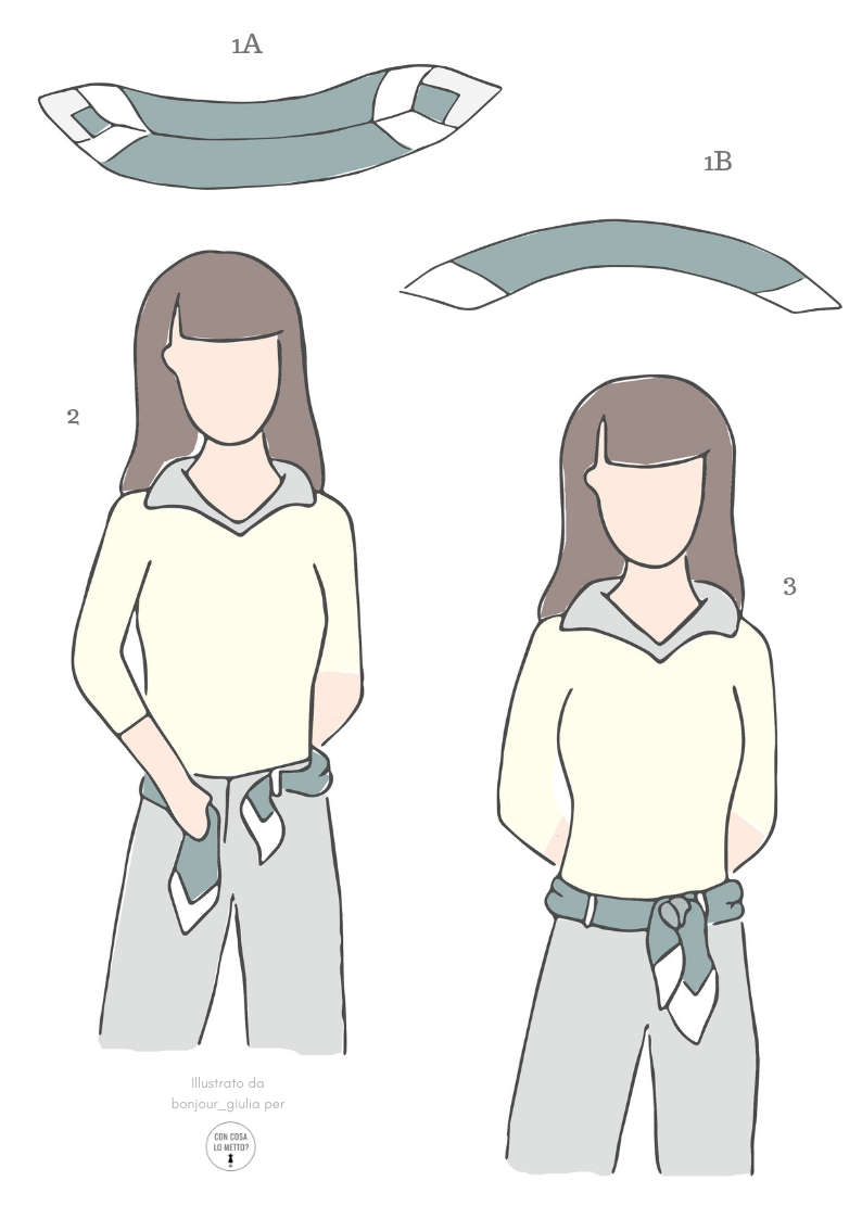 Come indossare il foulard: 5 idee facili e chic - istruzioni per annodarlo in vita